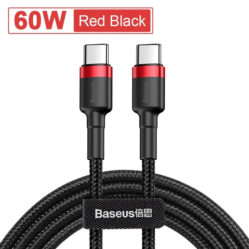 Baseus USB Type C To USB C Cable For iPhone 16 15 100W PD Fast Charging Charger Cord For Macbook Xiaomi Samsung Type-C Cable