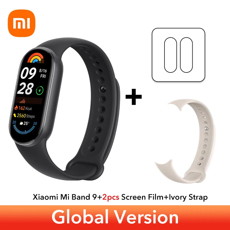 Fast Shipping Global Version Xiaomi Smart Band 9 1.62''AMOLED 150+ sports modes 21-day battery life* sleep SpO₂ monitoring* band