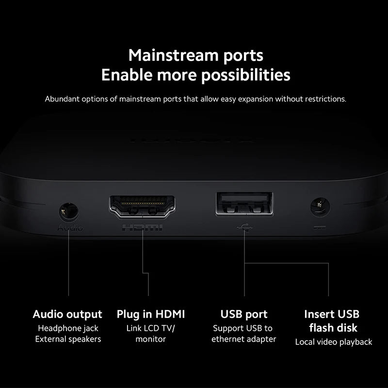 Global Version Xiaomi Mi TV Box S 2nd Gen 4K Ultra-HD Quad-core Processor Dolby Vision HDR10+ Google Assistant Smart TV Mi Box