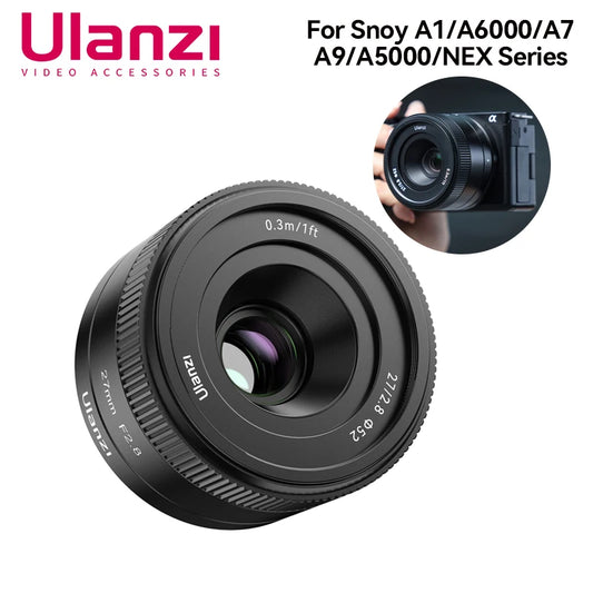 Ulanzi Camera Fixed Focus Lens for Sony ZV-E1 A-1 A6000 A5000 A7RM4 A7C NEX5T F2.8 Large Aperture Eye recognition Quick Capture