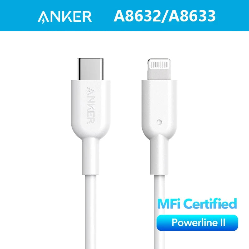 Anker USB Charger Cable USB-C to Lightning Cable Powerline II MFi Certified For iPhone 14 13 Fast Charging Cable USB Data Line