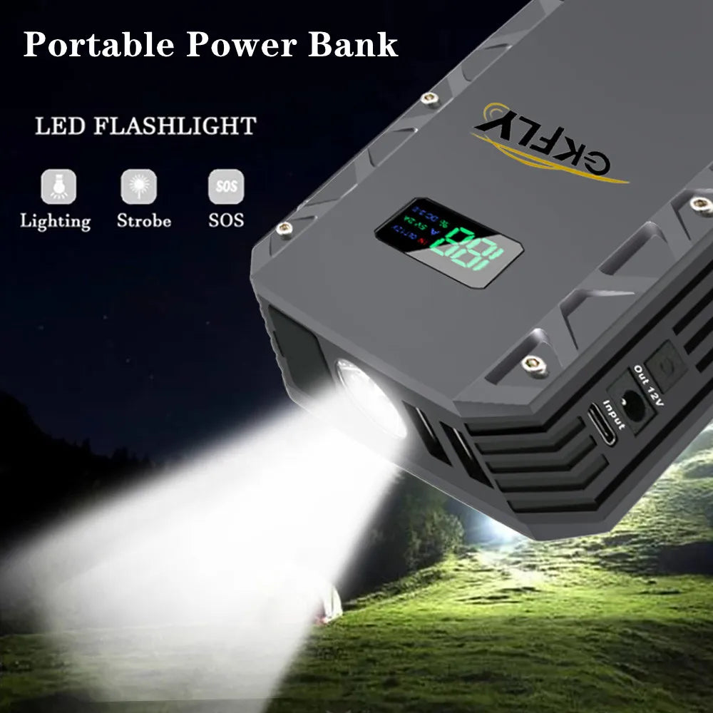 GKFLY 1500A 2000A Car Jump Starter Power Bank Portable 12V Starting Device Power Car Battery Booster Buster for 6.0L 5.0L
