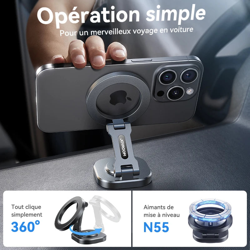 Joyroom Magnetic Car Mount 24 Strong Magnet 360° Rotation Foldable Phone Holder for Car For iPhone 15 14 13 12 Car Holder Mount