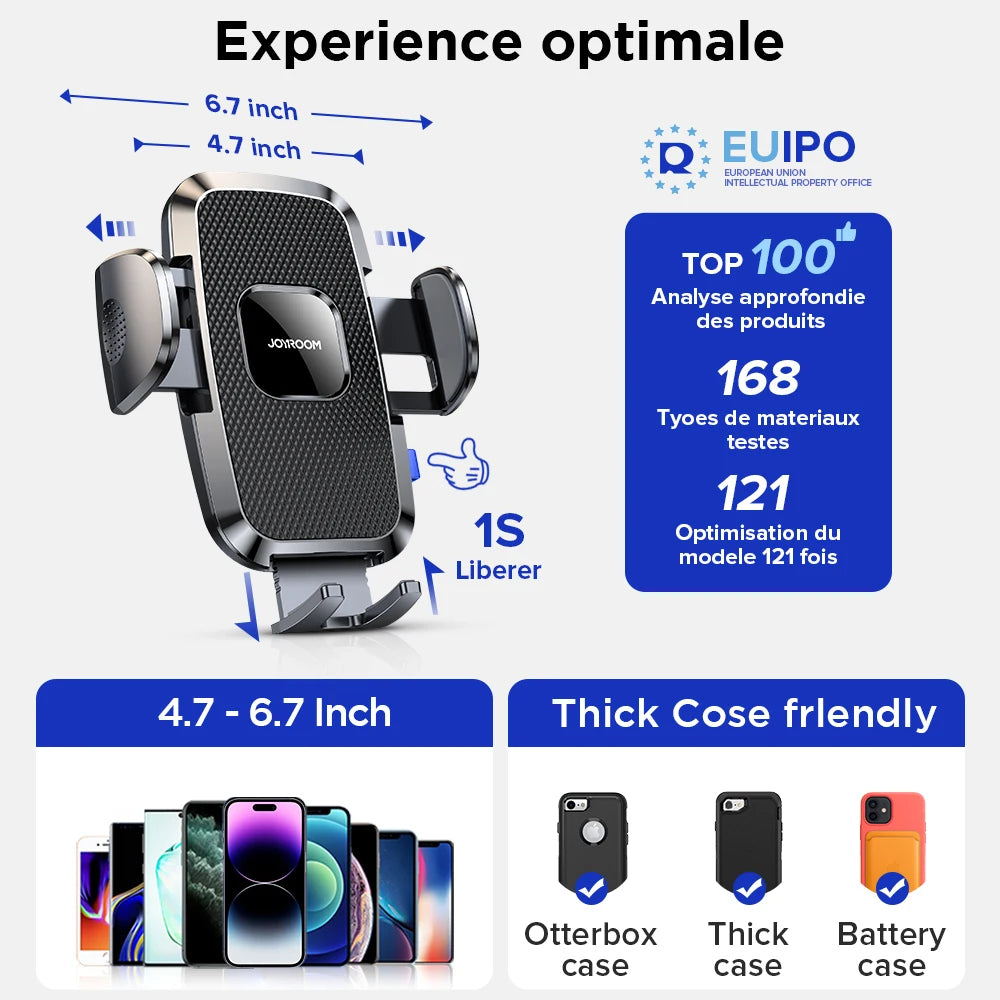 Joyroom Car Phone Holder Mount 360° Widest View Universal Handsfree Air Vent Phone Mount Flexible Long Arm For iPhone Huawei