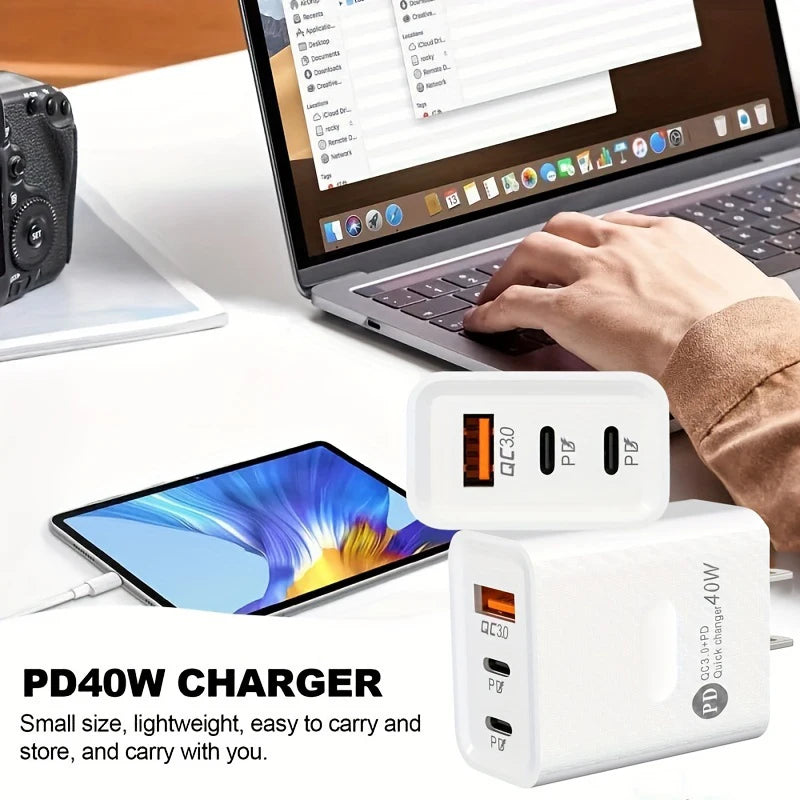 2PCS Fast Charging USB Type C Charger US Plug PD QC3.0 Quick Charge Wall For Phone Adapter For iPhone Xiaomi Huawei Samsung