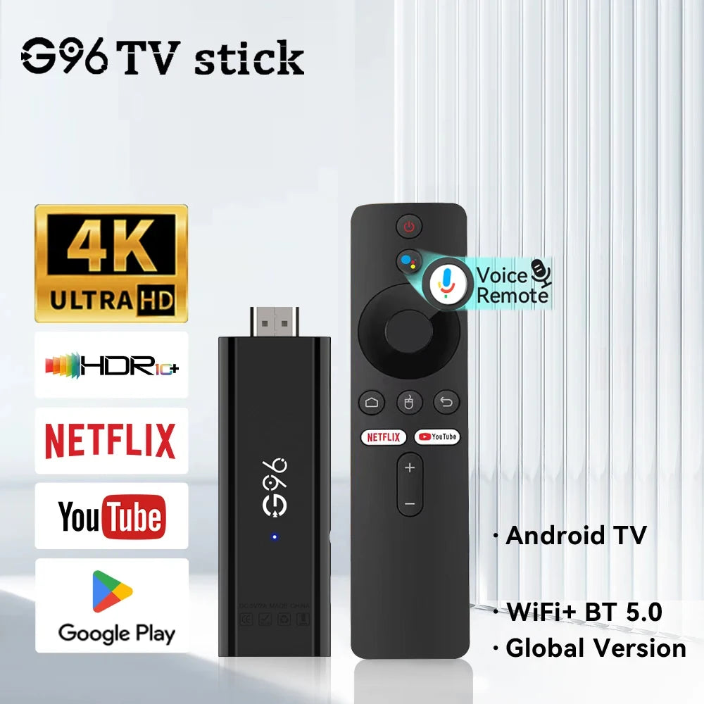 Android13.0 Mini 8K HDR10+ Smart TV Stick BT Voice Assistant AllwinnerH313 Quad Core Cortex A53 G96 ATV Media Player2GB16GB Q6