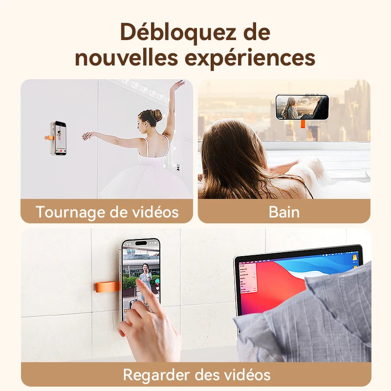 Joyroom Magnetic Suction Cup Phone Mount Hands-Free Mirror Shower Silicone Suction Phone Case Stand Holder For iPhone 16 ProMax