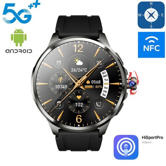 H99 Android Smart Watch 4G Network SIM Card 1.95'' AMOLED 750*750 Pull Out 180° 9MP Rotating Camera APP Download Smartwatch Men