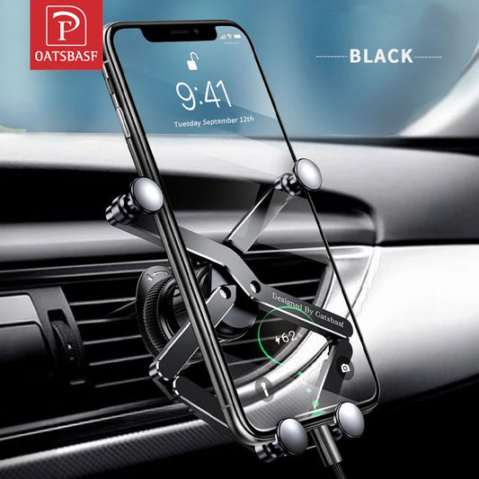 OATSBASF Car Phone Mount Smartphone GPS Phone Holder For iPhone 12 13 Pro Max poco f3 pro Xiaomi redmi Auto Gravity Phone Stand