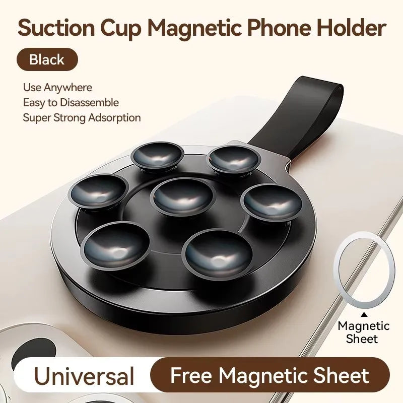 Joyroom Magnetic Suction Cup Phone Mount Hands-Free Mirror Shower Silicone Suction Phone Case Stand Holder For iPhone 16 ProMax