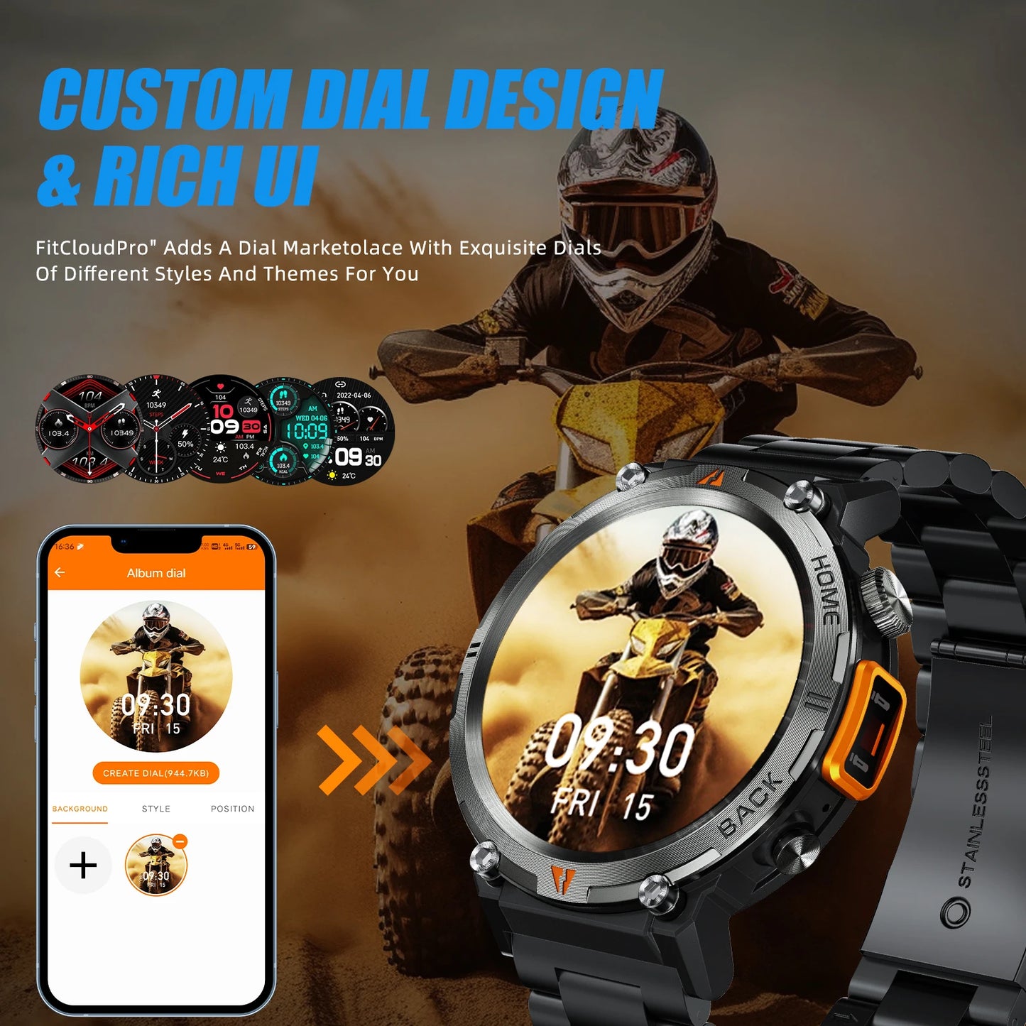 LaNikar KE3 Bluetooth Call Smart Watch Men Full Touch Screen Health Monitor With  steel ring Men SmartWatch For IOS Android