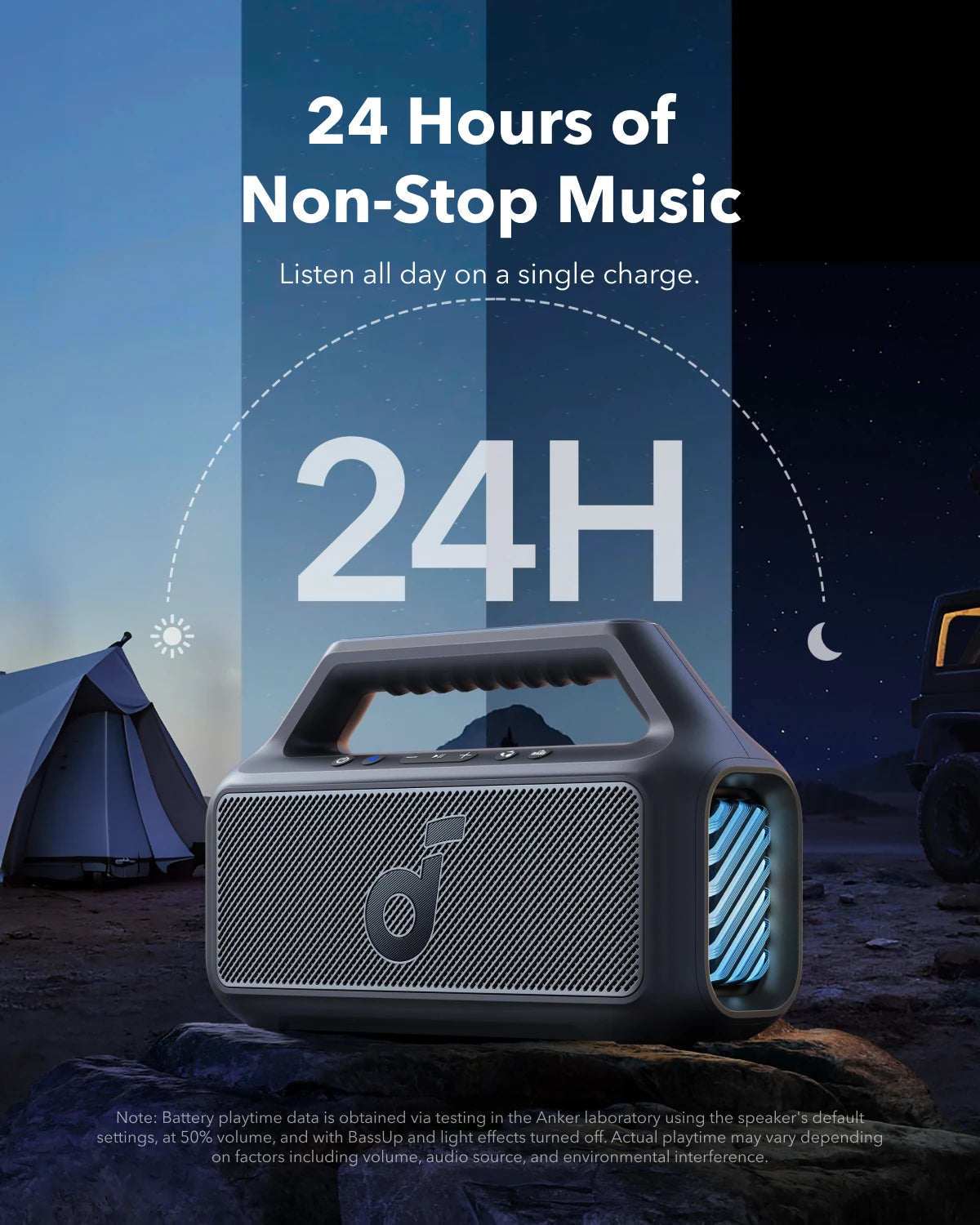 Soundcore by Anker Boom 2 Outdoor Speaker 80W Bluetooth Speakers BassUp 2.0 Speaker 24H Playtime Portable Speaker