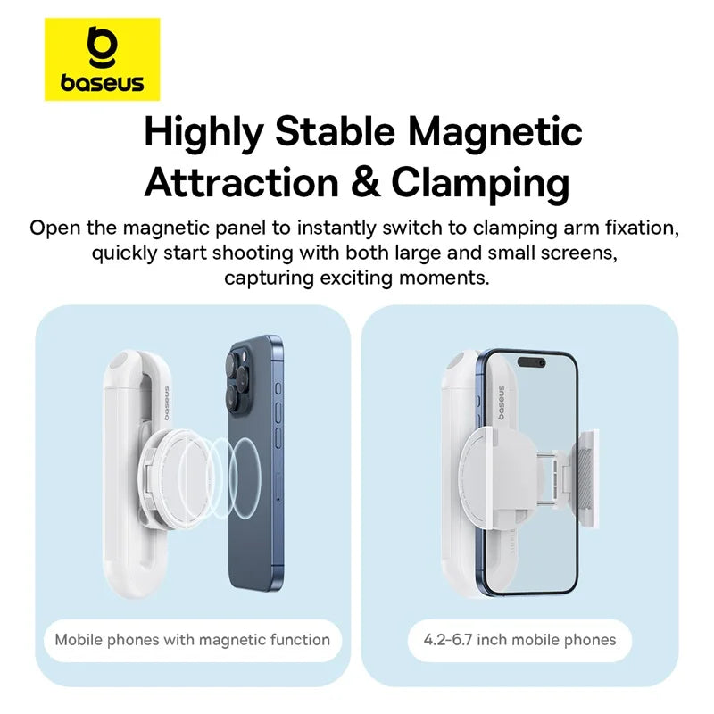 Baseus Phone Selfie Stick Magnetic Bluetooth Wireless Gimbal Stabilizer Holder for iPhone 16 Pro Vlog Live Shooting Phone Stand