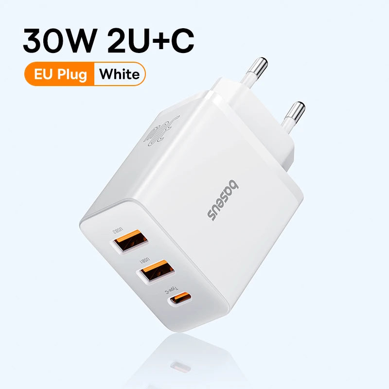 Baseus 30W USB Charger QC3.0 PD3.0 Type C PD Fast Charging Quick Phone Charger For iPhone 15 14 13 12 Pro Max Xiaomi Samsung