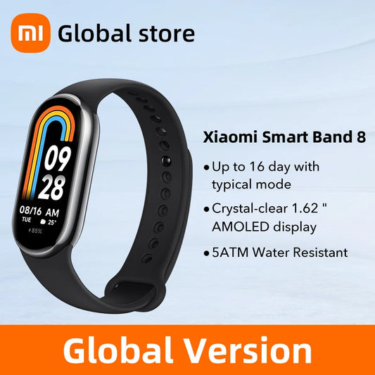 ln stock Global Version Xiaomi Band 8 1.62'' AMOLED Ultra Long Battery Life 16 Days Smart Bracelet 150+ Sport Modes