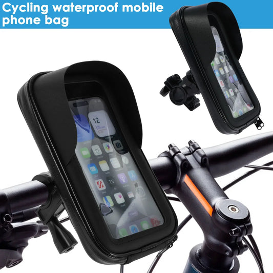 ftvae 360° Rotatable Bike Phone Holder Bag Waterproof Motorcycle Handlebar Bag Bicycle Pouch Touch Screen Phone Mount Accessori