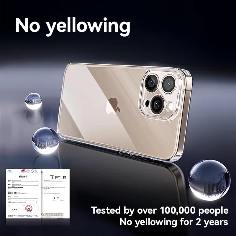 Joyroom For iPhone 16 15 Pro Max Case Lens Protection Anti-Yellow Cover For iPhone 16 Pro 15 Pro Max Transparent Shockproof Case