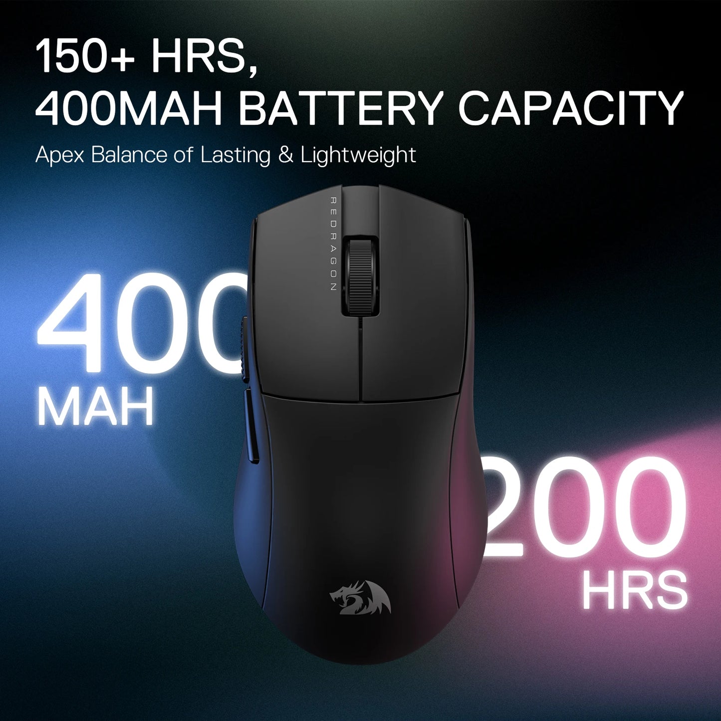 Redragon M916 PRO 3-Mode Wireless Gaming Mouse, 49G Ultra-Light 26K DPI Full Programmable Buttons Gamer Mouse