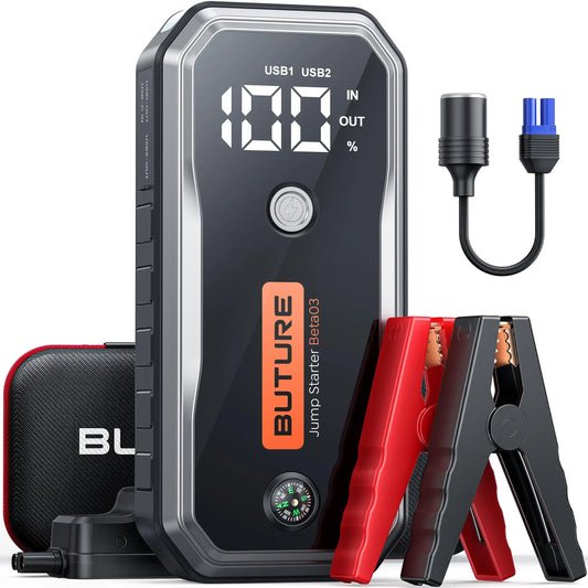 BUTURE 5000A Jump Starter 160W DC Quick Charge 26800 mAh Car Power Bank Portable For Emergency Booster Starting Device