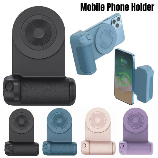 Magnetic Camera Handle Bluetooth Phone Grip Photo Bracket Anti-shake Selfie Device for Android Apple Magsafe Wireless Charging