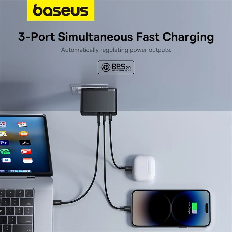 Baseus 160W GaN Charger For iPhone 15 14 13 Fast Charger For Laptop USB C Charger Support PD3.1 QC Phone Charger For Xiaomi