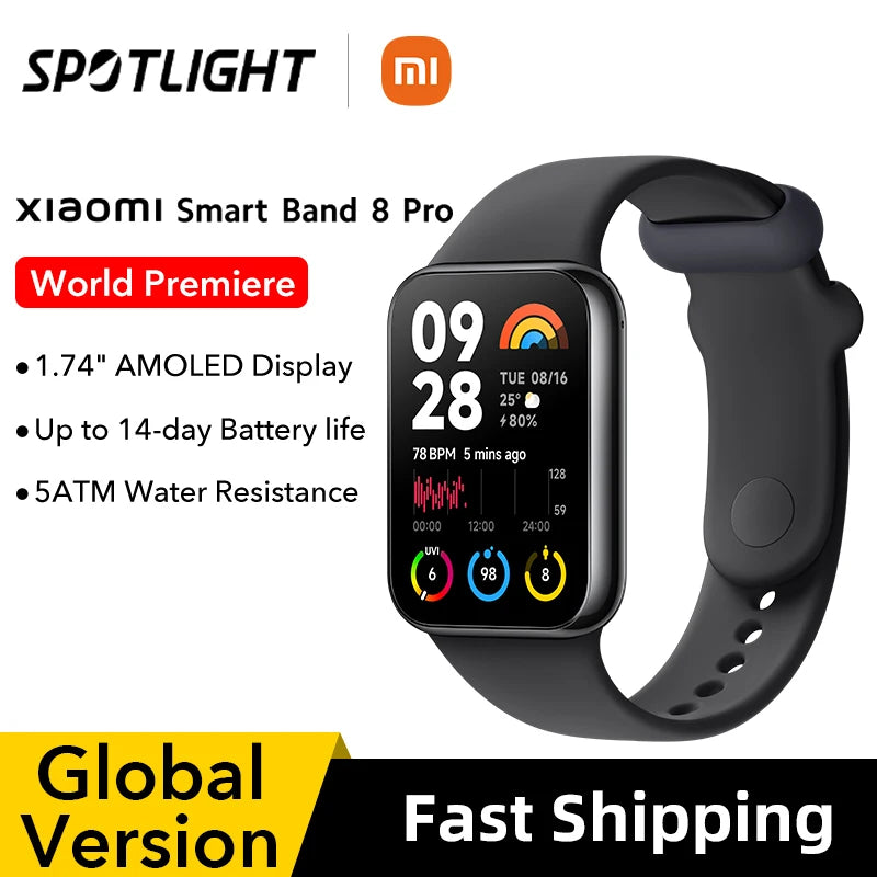 World Premiere Global Version Xiaomi Smart Band 8 Pro 1.74” AMOLED display Built-in Up to 14-day battery life Smart Band