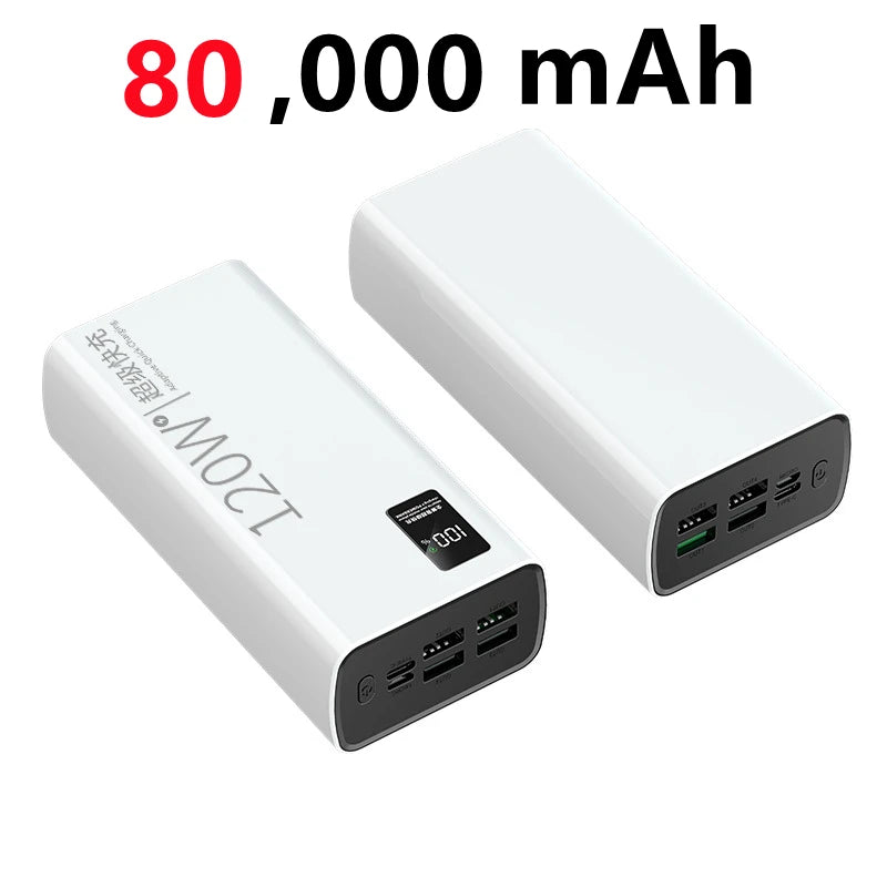 120W Power Bank For Xiaomi  Super Fast Charging 200,000mAh Ultralarge Capacity For  External Battery For Cell Phones, Laptops