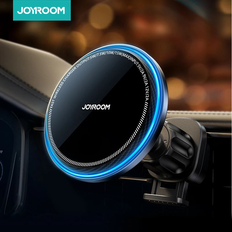 JOYROOM Magnetic Car Mount Charger Cooling Fast Charging 15W Wireless Car Charger Mount  Car Phone Holder For iPhone JR-ZS387