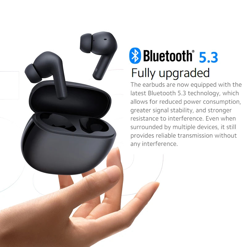 Global Version Xiaomi Redmi Buds 4 Active TWS Active Noise Cancelling Bluetooth 5.3 Wireless Earphone Waterproof Sport Headphone