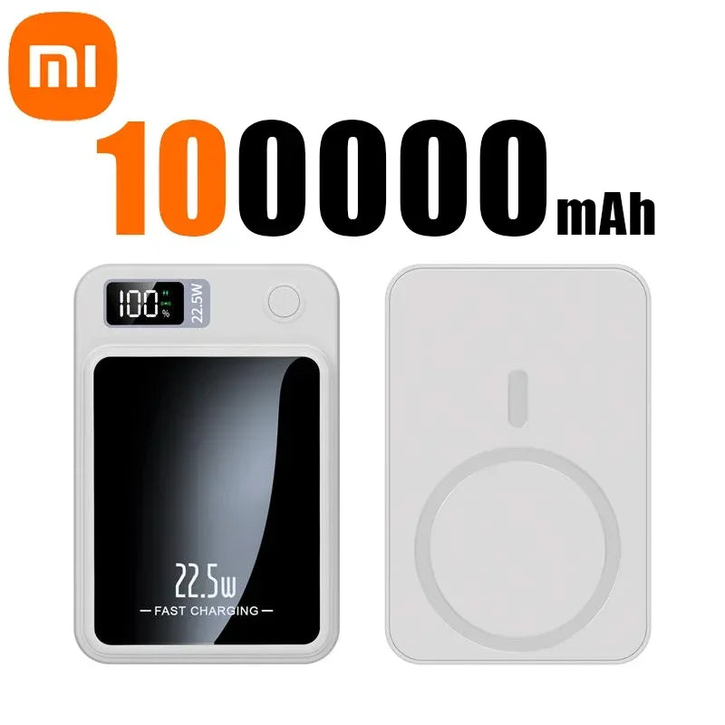 Xiaomi 100000mah Magnetic Power Bank Wireless Super Fast Charging Ultra Capacity Digital External Battery Power Bank For Iphone