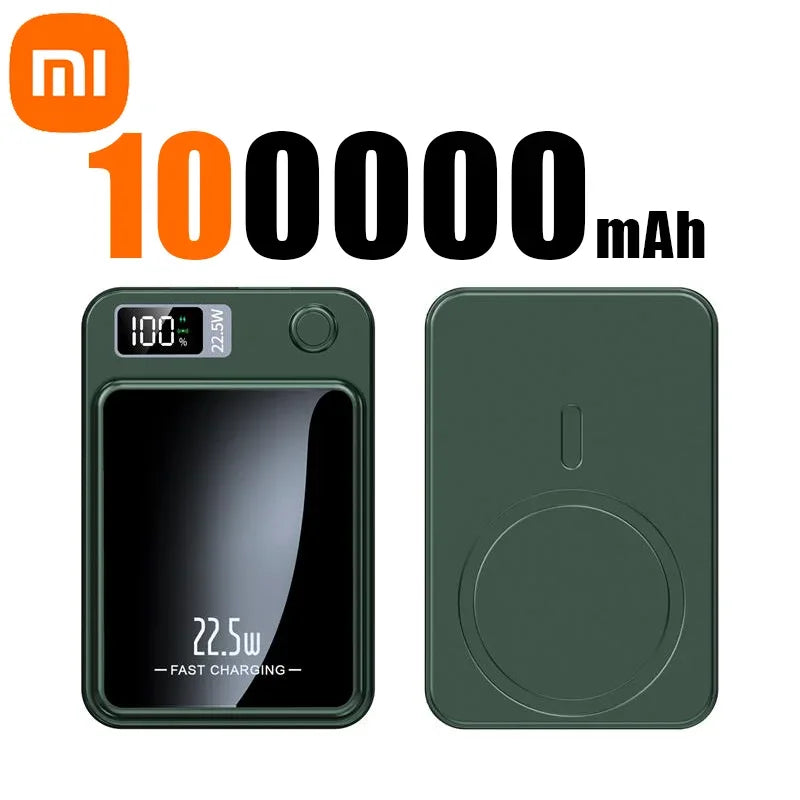 Xiaomi 100000mAh Wireless Magnetic Power Bank Super Fast Charging Ultra Capacity Digital External Battery Power Bank For Iphone