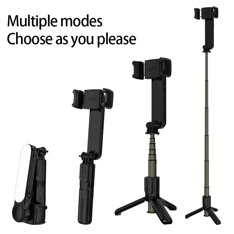 Handheld Selfie Stick Gimbal Stabilizer Holder Adjustable Fill Light Selfie Stand Bluetooth Phone For IPhone Samsung Xiaomi Pro