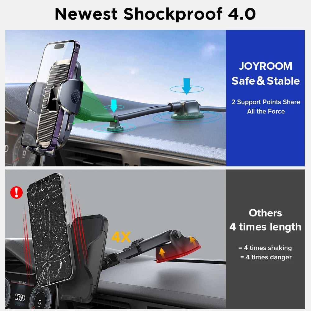 Joyroom Car Phone Holder Mount 360° Widest View Universal Handsfree Air Vent Phone Mount Flexible Long Arm For iPhone Huawei