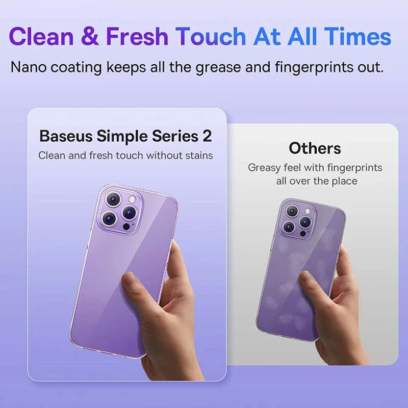 Baseus Clear Case for iPhone 16 15 14 13 12 11 Pro Max Plus Soft TPU Case for iPhone XS Max X XR Cover Transparent Phone Case