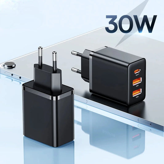 30W USB Type C Charger Phone Charger PD Quick Charge For iPhone15 14 13 12 Pro Max QC3.0 Fast Charging For Samsung Xiaomi