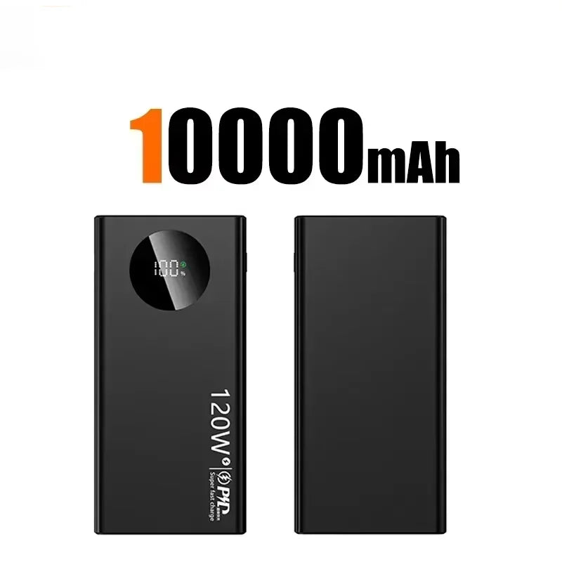 120W 50000mAh High Capacity Power Bank Fast Charging Powerbank Portable Battery Charger For iPhone Samsung Huawei 2025