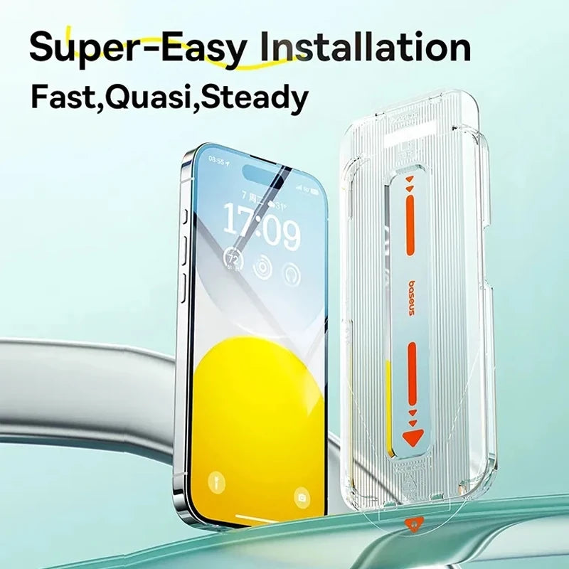 Baseus Tempered Glass for iPhone 16 15 14 13 12 11 Pro Max Screen Protector HD With Cleaning Kit Anti Peeping Dust-proof Glass