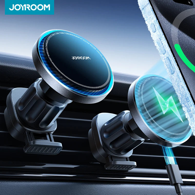 JOYROOM Magnetic Car Mount Charger Cooling Fast Charging 15W Wireless Car Charger Mount  Car Phone Holder For iPhone JR-ZS387