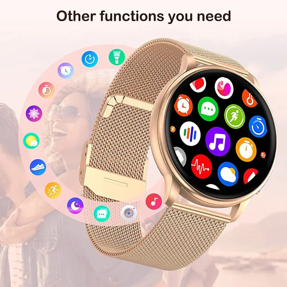 Bluetooth Call Smart Watch Women Custom Dial Steel Watches Men Sports Fitness Tracker Heart Rate Smartwatch  Android IOS G35