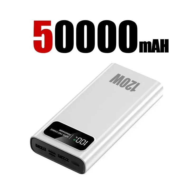 200000mAh Power Bank Super Fast Charging 120W Portable Ultralarge Capacity Battery With LED Digital Display For iPhone Xiaomi