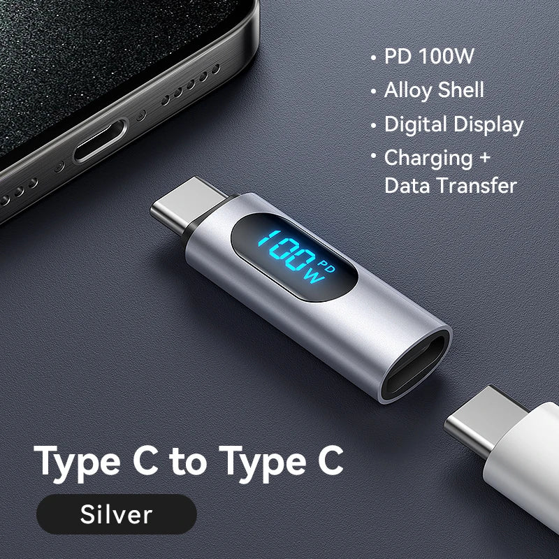 Joyroom 100W Type C to USB C OTG Adapter Digital Display Fast Charging Data Transfer for iPhone 15 pro max Macbook Pro Air Samsu