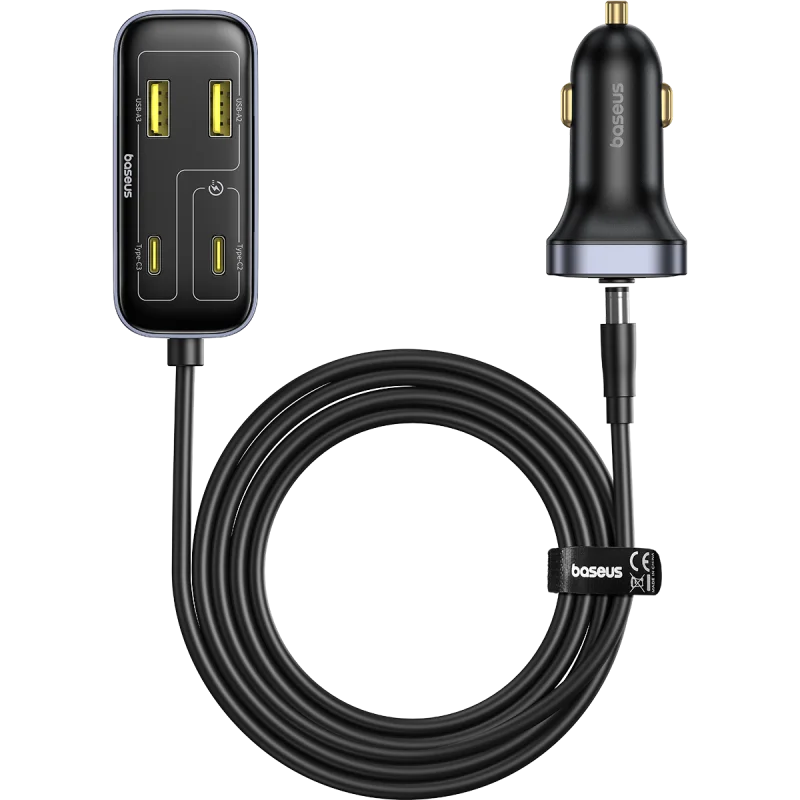 Baseus 110W In-vehicle Car Charger Expand Quick Charger 3U+3C PD QC SCP FCP AFC Fast Charging For iPhone Samsung Xiaomi Huawei