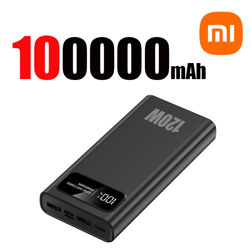 Xiaomi 200000mAh 120W Power Bank Super Fast Charging Battery High Capacity Digital Display Power Bank For Iphone Samsung Huawei