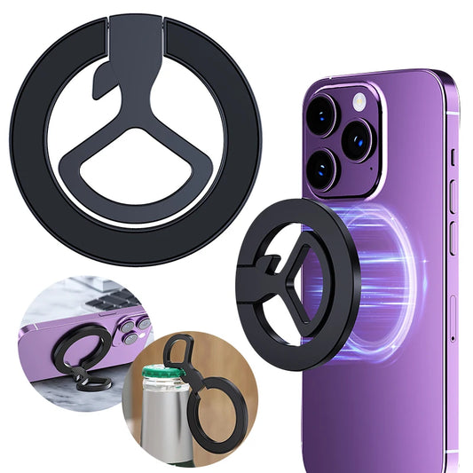 360 Degree Finger Ring Holder Magnetic Metal Phone Stand For iPhone 15 14 13 12 Series For MagSafe Accessories