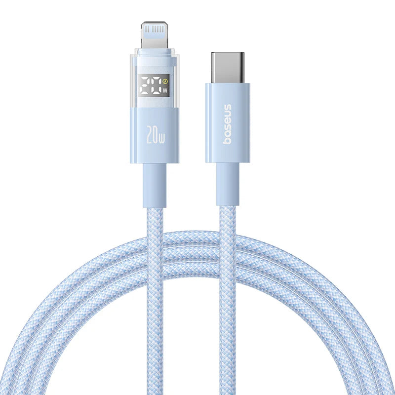 Baseus 20W USB C Cable For iPhone 14 13 12 LED Display USB Cable Type C for iPad Pro Fast Charging Data Wire