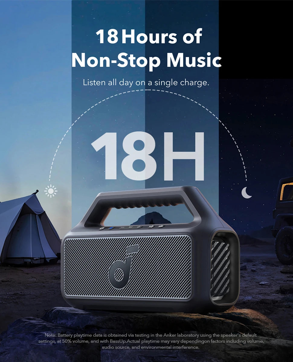 Soundcore by Anker Boom 2 SE Outdoor Speaker 18H Playtime Sound Box IPX 7 Waterproof and Floatable Bluetooth Speaker