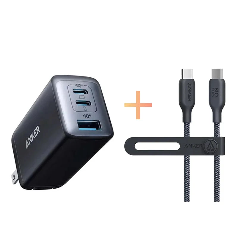 Anker 735 65w GaN Charger Kit Nano II USB C Fast charging 3-Port Fast Compact Foldable for MacBook/Air iPad Pro Galaxy Switch