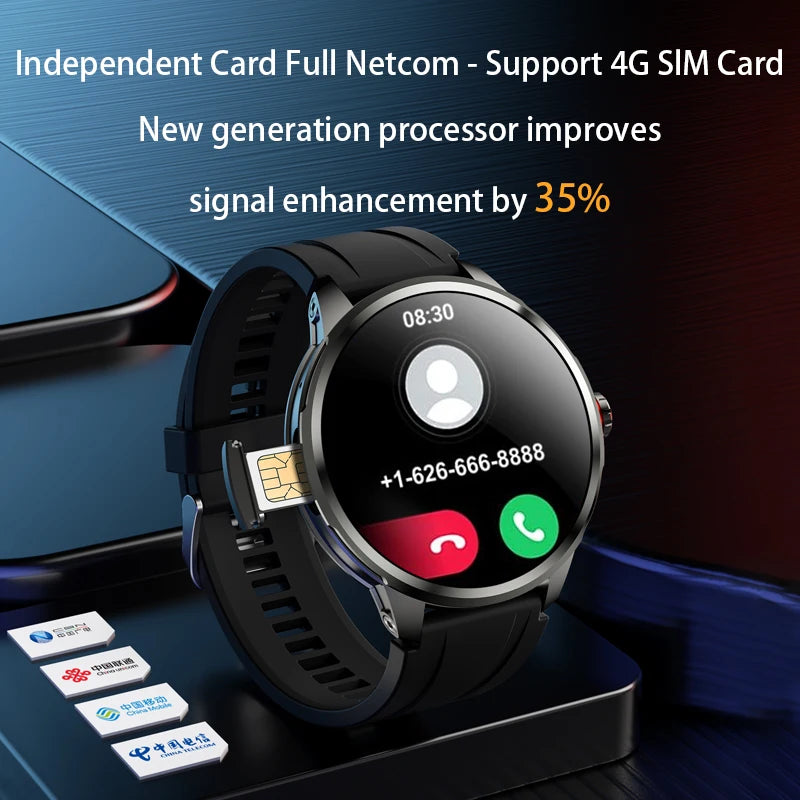 H99 Android Smart Watch 4G Network SIM Card 1.95'' AMOLED 750*750 Pull Out 180° 9MP Rotating Camera APP Download Smartwatch Men