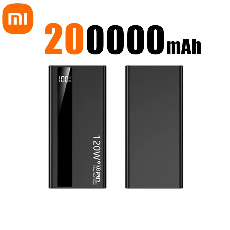 Xiaomi 120w Super Fast Charging Battery 200000mah Power Bank High Capacity Digital Display Power Bank For Iphone Samsung Gift