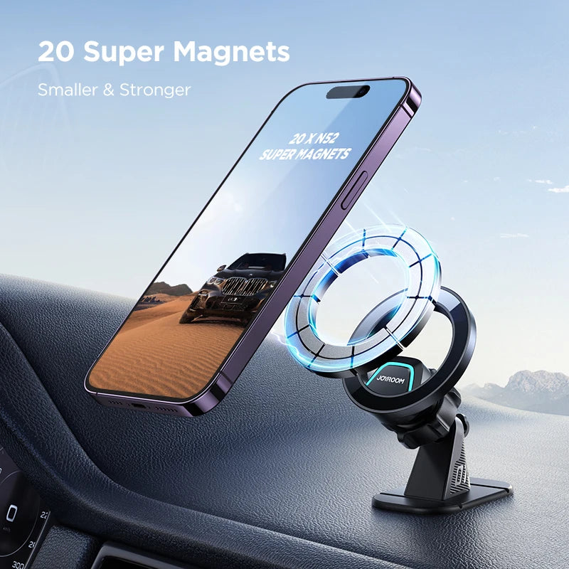 Joyroom Magnetic Car Phone Mount 20 Strongest Magnets Universal Car Phone Holder Dash All-Metal Phone Mount Not Drop 3M Adhesive